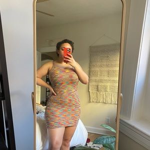 Colorful knit dress y2k style